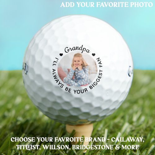 GRANDPA _ Golfer Gifts _ Modern Personalized Photo Golf Balls