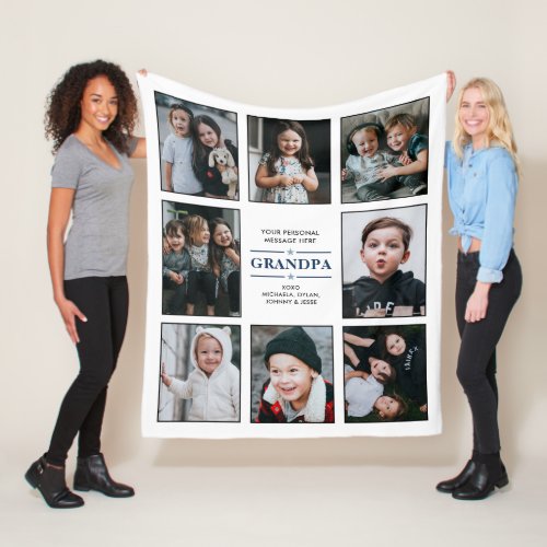 GrandpaGrampaOther 8_Photo Collage  Message Fleece Blanket