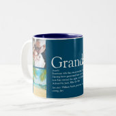 Grandpa, Grandad, Papa Definition 4 Photo Collage Two-Tone Coffee Mug (Front Left)