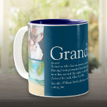 Grandpa, Grandad, Papa Definition 4 Photo Collage Two-Tone Coffee Mug<br><div class="desc">Personalise for your special grandpa,  grandad,  papa or pops to create a unique gift. A perfect way to show him how amazing he is every day. You can even customise the background to their favourite color. Designed by Thisisnotme©</div>