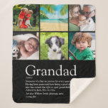 Grandpa Grandad Papa Definition 6 Photo Black Sherpa Blanket<br><div class="desc">Personalise the text and 6 photos to create a unique keepsake for your special grandpa,  grandad,  papa or pops to create a unique gift. A perfect way to show him how amazing he is every day. Designed by Thisisnotme©</div>