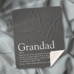 Grandpa Grandad Papa Definition Modern Fun Gray Sherpa Blanket<br><div class="desc">Personalise for your Grandpa,  Grandad or Papa to create a unique gift. This elegant blanket is a perfect way to show him how amazing he is every day. You can even customise the background to their favourite color. Designed by Thisisnotme©</div>