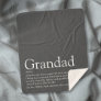 Grandpa Grandad Papa Definition Modern Fun Gray Sherpa Blanket