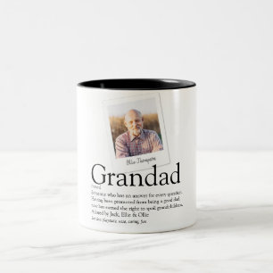 Grandpa Grandad Papa Definition Photo Two-Tone Coffee Mug