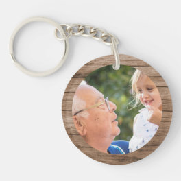 Grandpa Grandchildren Create your own Photo wood Keychain