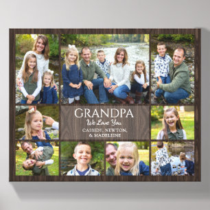Grandpa Grandchildren Love You Photo Collage Canvas Photo Tile