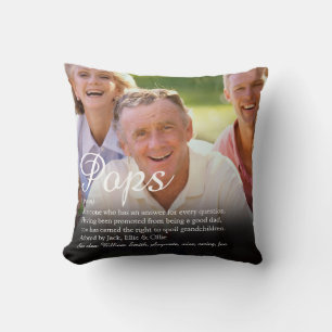 Grandpa, Grandfather Definition Script Photo Throw Pillow