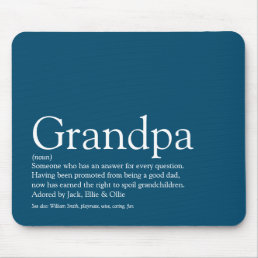 Grandpa Grandfather Grandad Papa Definition Blue Mouse Pad