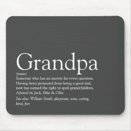 Grandpa Grandfather Grandad Papa Definition Gray Mouse Pad