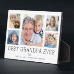 Grandpa Grandfather Grandchildren Photo Collage Plaque<br><div class="desc">Simple and clean design lets your family photos shine on this Best Grandpa Ever plaque. A large photograph in the center with two smaller photos on either side let you insert your own photos easily. Best Grandpa Ever is written below in a modern font. Two lines below let you complete...</div>