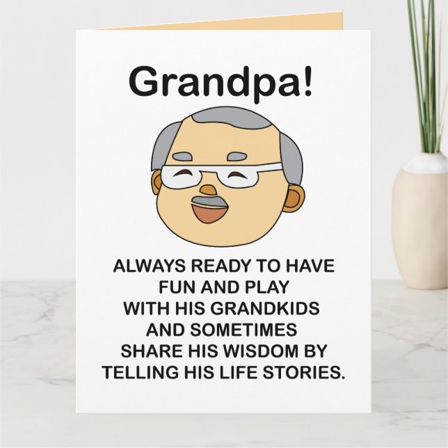 Grandpa Grandfather Quote Birthday Card (Front)