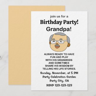 Grandpa Grandfather Quote Birthday Invitation