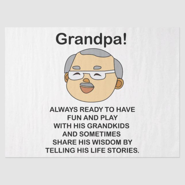 Grandpa Grandfather Quote Birthday Tissue Paper (Front)