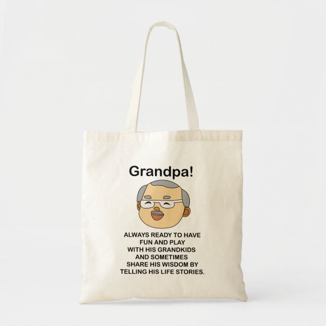 Grandpa Grandfather Quote Birthday Tote Bag (Front)