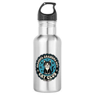 Grandpa Grandma Cat Gift Pet Lover Shirt Art - Gra Stainless Steel Water Bottle