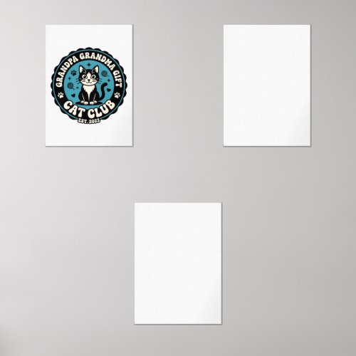 Grandpa Grandma Cat Gift Pet Lover Shirt Art - Gra Wall Art Sets