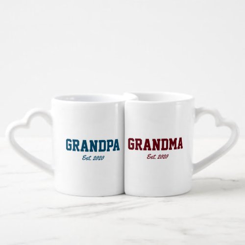 Grandpa  Grandma _ est date novelty gift Coffee Mug Set