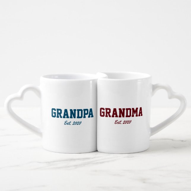"Grandpa / Grandma - est. date" novelty gift Coffee Mug Set (Front Nesting)