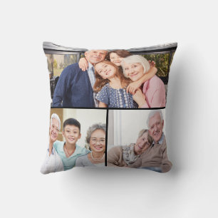  Grandpa &grandma grandparents photo collage Throw Pillow