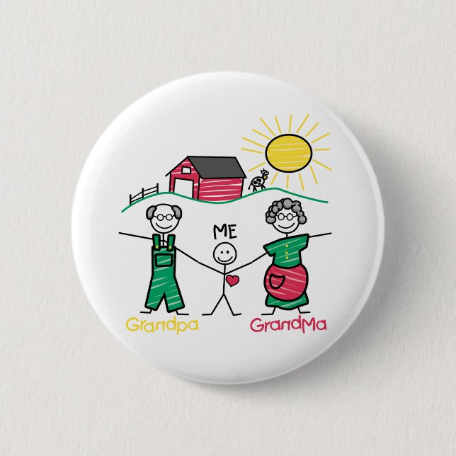 Grandpa Grandma & Me Button (Front)