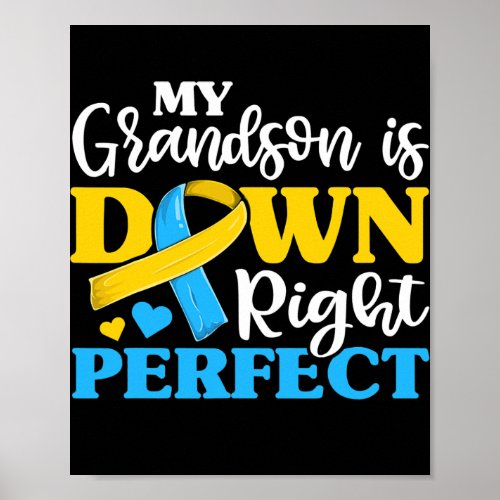 Grandpa Grandma Of Down Syndrome Grandson Trisomy Poster