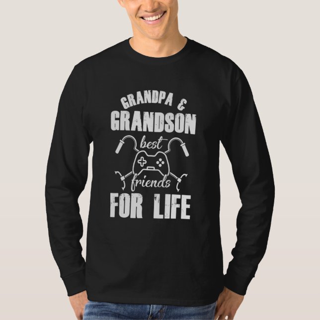 Grandpa Grandson Granddad Gamer Gaming Console Com T-Shirt (Front)