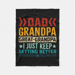 Grandpa Great Grandpa Fathers Day Fleece Blanket
