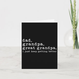 Grandpa Great Grandpa Funny Fathers Day Great Gran Card