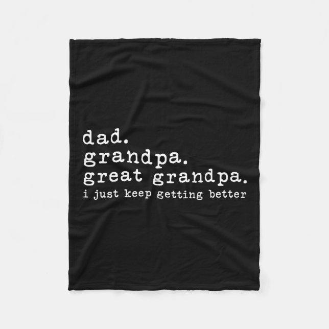 Grandpa Great Grandpa Funny Fathers Day Great Gran Fleece Blanket (Front)