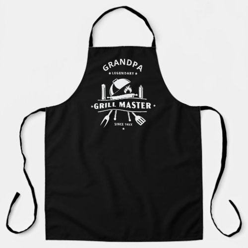 Grandpa | Grill Master Black & White Chef Apron