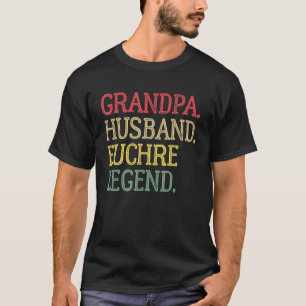Grandpa Husband Euchre Legend Vintage Euchere Card T-Shirt