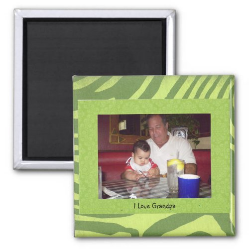 Grandpa I Love Grandpa Photo Frame Magnet