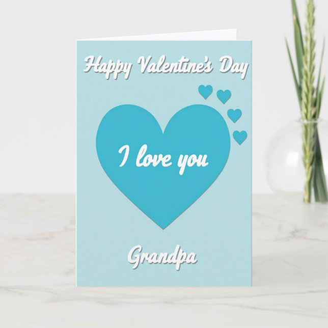 Grandpa I Love You Valentines Day Card (Front)
