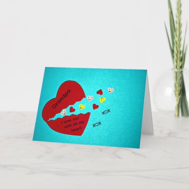 Grandpa, I love you with all my heart! Holiday Card (Front)