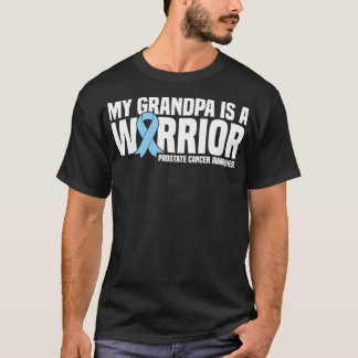 Grandpa is a Warrior Blue Ribbon Prostate Cancer A T-Shirt