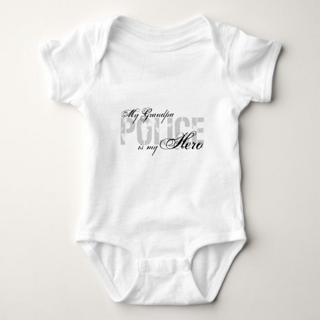 Grandpa Is My Hero - POLICE Baby Bodysuit (Front)