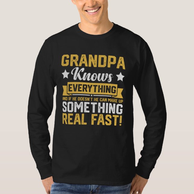 Grandpa Knows Everything 60th  Father s Day T-Shirt (Front)