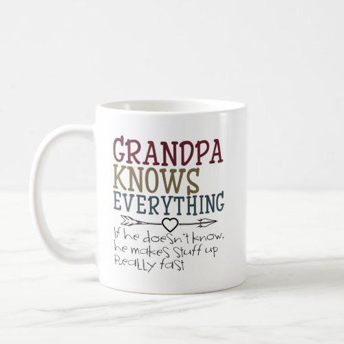 Grandpa Knows Everything From Grandkids Coffee Mug