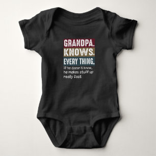 Grandpa Knows Everything Vintage Grumpy Quotes Baby Bodysuit
