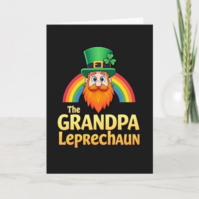 Grandpa Leprechaun Good Luck Card (Front)