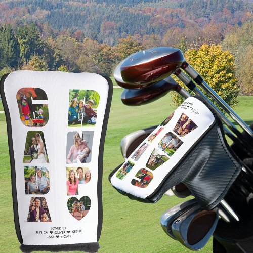 GRANDPA Letter Cutout Photo Collage Golf Head Cover