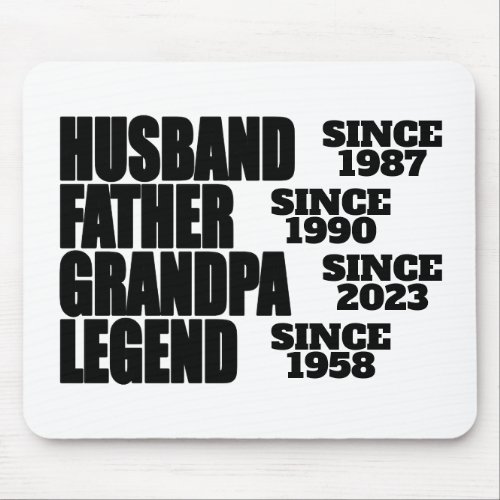 Grandpa Life Funny Grandfather Mouse Pad