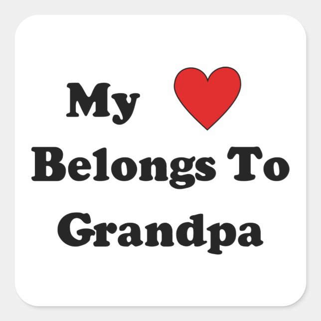 Grandpa Love Square Sticker (Front)