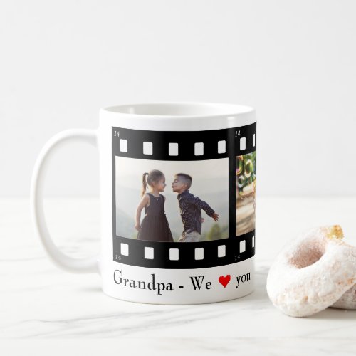 Grandpa Love You Photo Film Strip Collage Template Coffee Mug