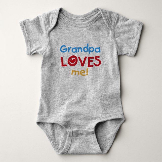 Grandpa Loves Me Baby Bodysuit (Front)