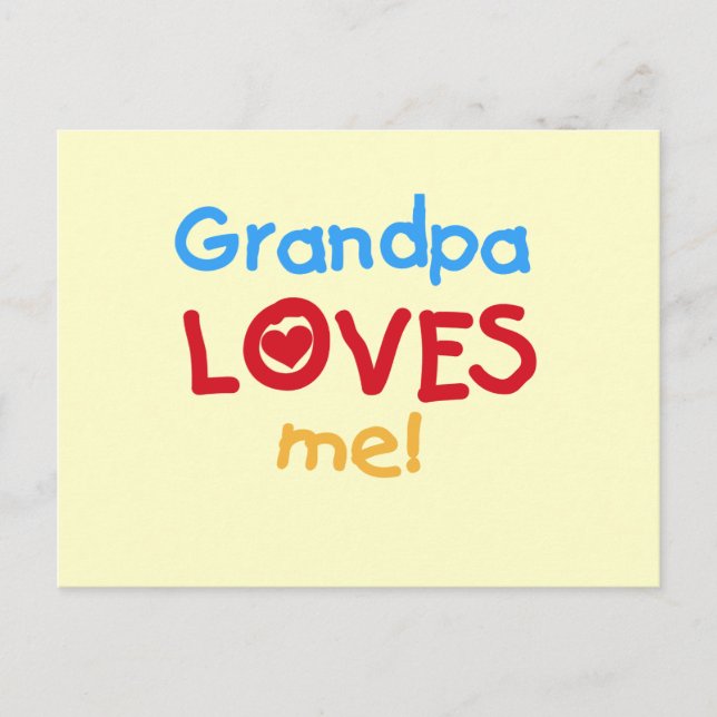 Grandpa Loves Me Tshirts and Gifts Postcard (Front)