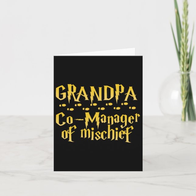 Grandpa Magical Manager Of Mischief Halloween Fath Card (Front)