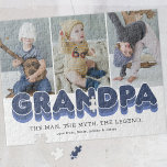 Grandpa Man Myth Legend 3 Photo Jigsaw Puzzle<br><div class="desc">Cute grandfather jigsaw puzzle featuring 3 family pictures for you to replace with your own,  the title "grandpa",  a personalized saying that reads "the man,  the myth,  the legend",  and the grandkids names.</div>
