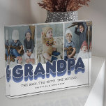 Grandpa Man Myth Legend Photo Block<br><div class="desc">Cute grandfather photo block featuring 3 family pictures for you to replace with your own,  the title "grandpa",  a personalized saying that reads "the man,  the myth,  the legend",  and the grandkids names.</div>