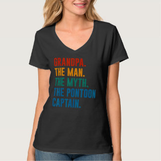 Grandpa Man Myth Pontoon Captain  Grandfather Pont T-Shirt